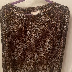 Animal Print Long Sleeve Top
